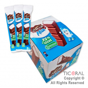 TABLETA DE CHOCOLATE CON LECHE Y CHOCOLATE BLANCO RELLENA X 20 unidades X 1